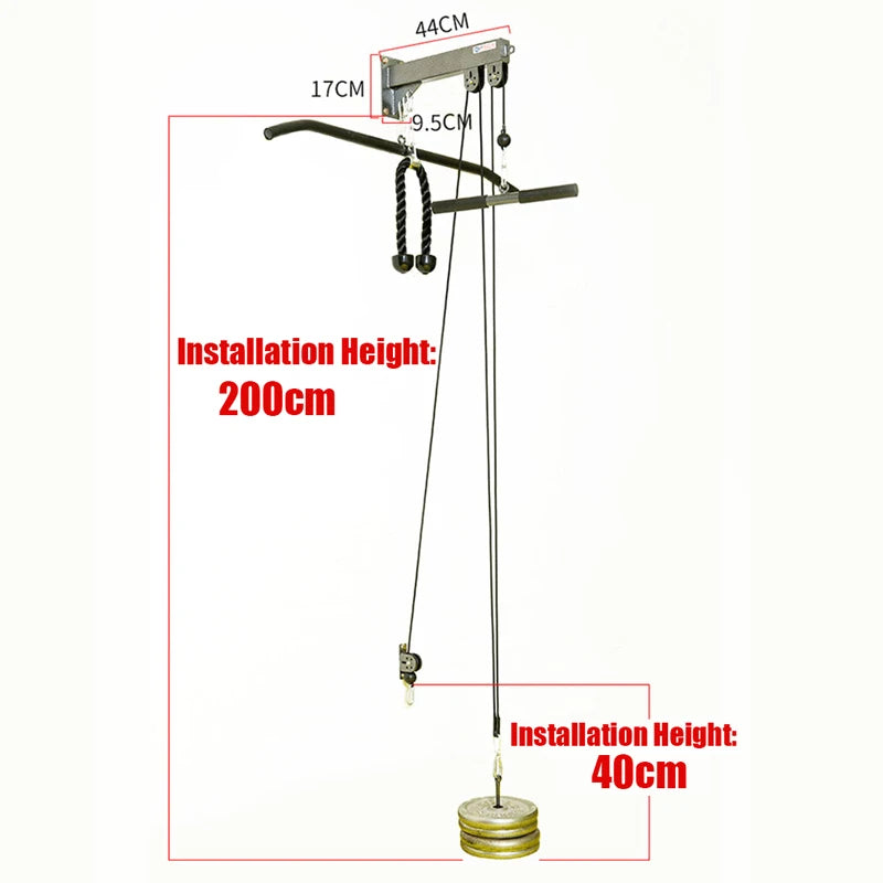 Fitness DIY Pulley Cable Machine Attachment System Arm Biceps Triceps Strength Trainning Home Gym Sport Workout Equipment Set
