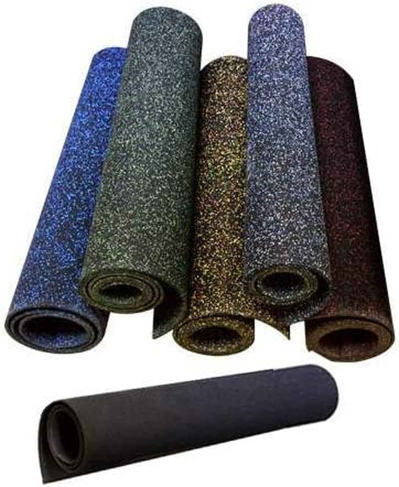 3/8In (9Mm) Thick 10% Grey 4' X 6' Heavy Duty Rubber Rolls, Protective Exercise Mats, Home Gym Rubber Flooring
