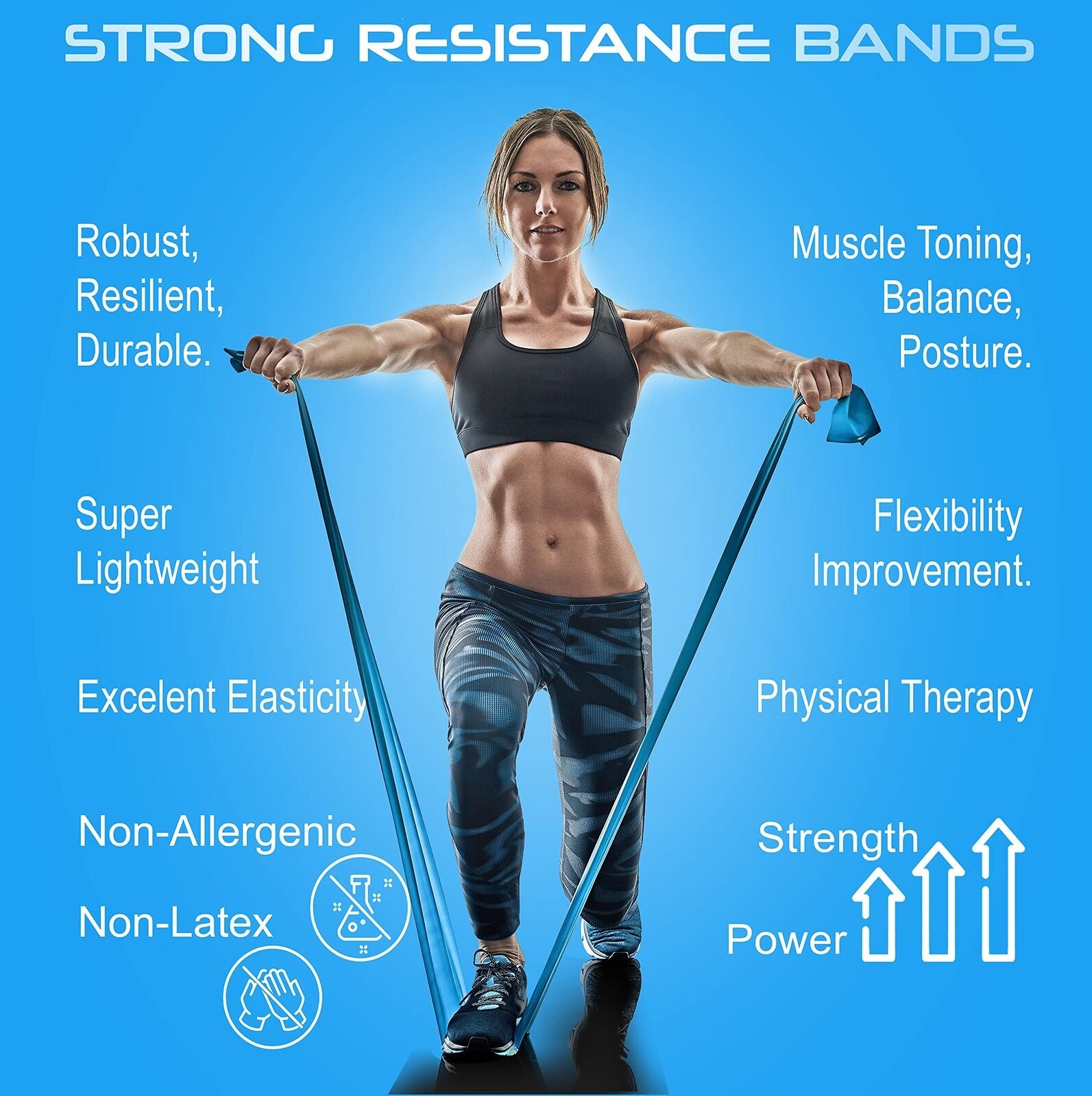 Resistance Bands Set. 5 Pack Non-Latex Physical Therapy, Professional Elastic...