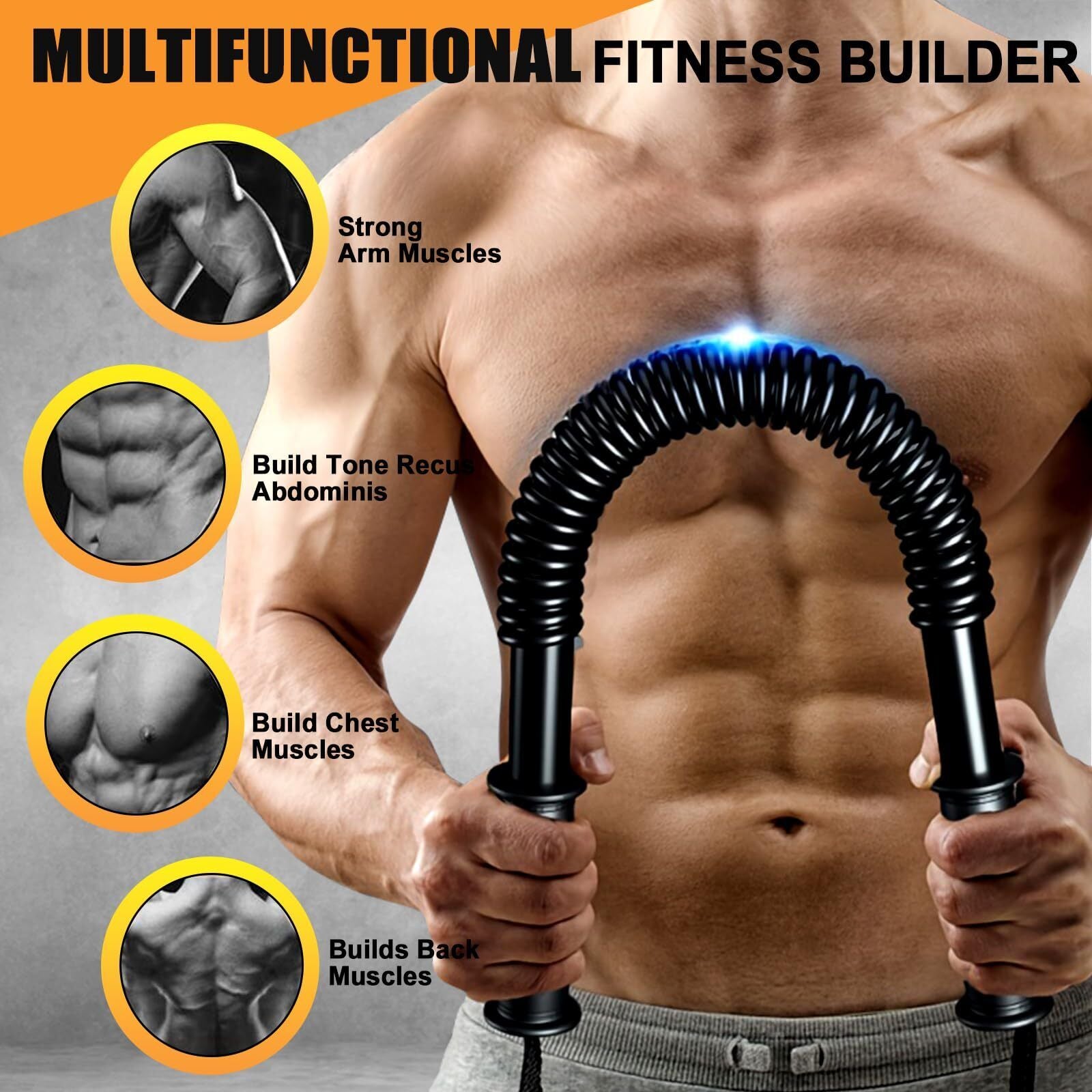 Power Twister Bar - Upper Body Exercise for Chest Arm Workout Equipment Stre