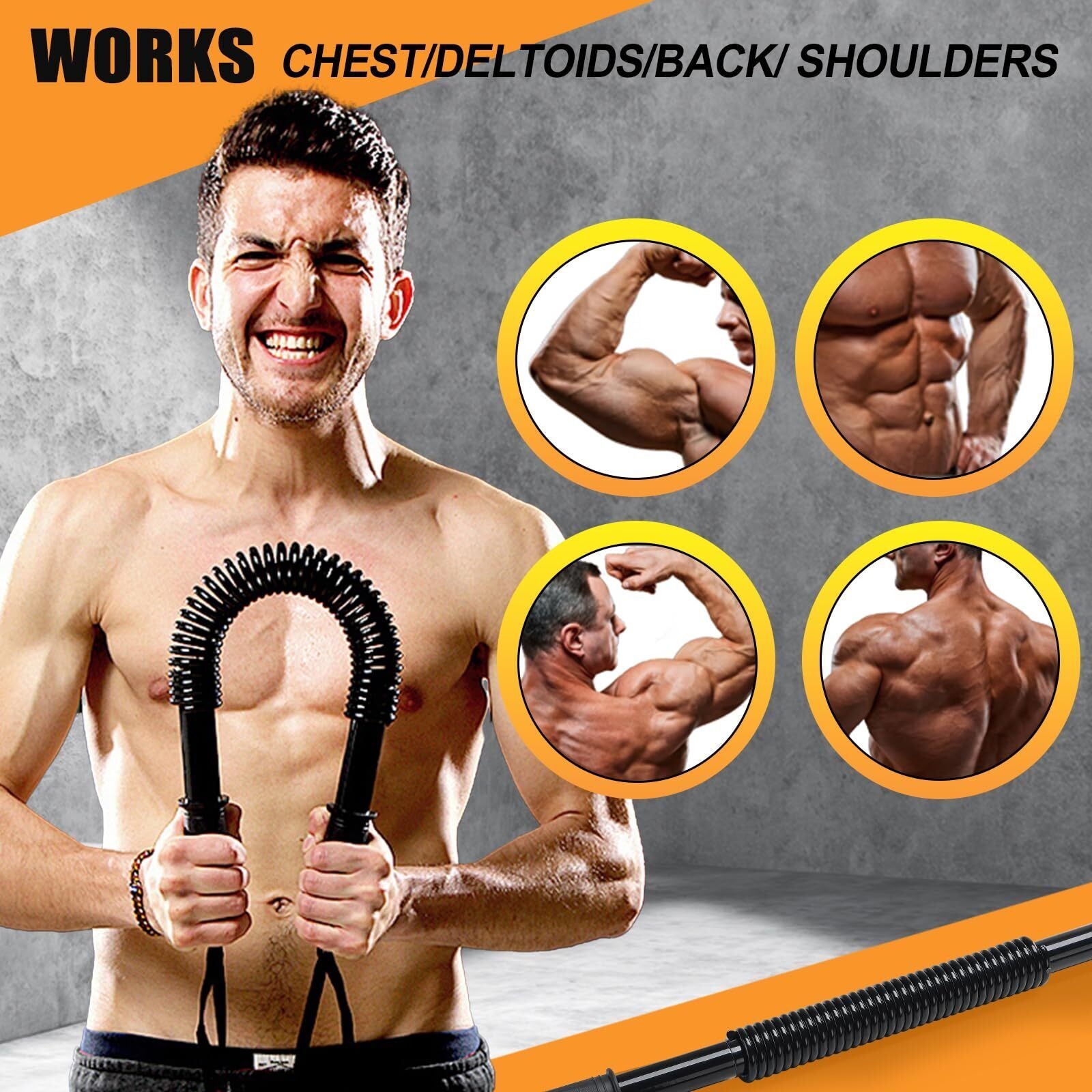 Power Twister Bar - Upper Body Exercise for Chest Arm Workout Equipment Stre