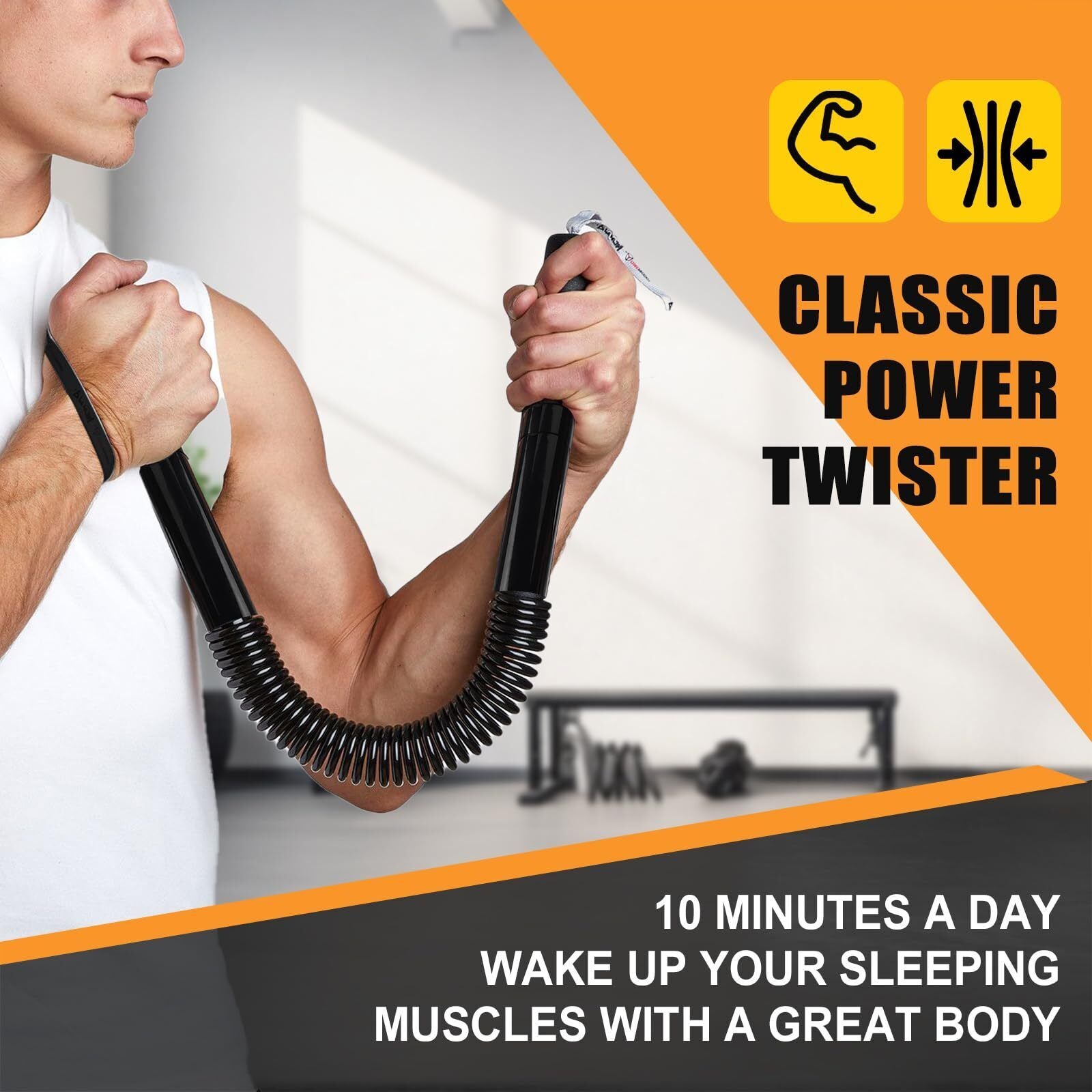 Power Twister Bar - Upper Body Exercise for Chest Arm Workout Equipment Stre