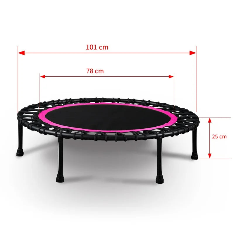 40" Silent Mini Trampoline Fitness Trampoline Bungee Rebounder Cardio Training Jumping Workout Equipment Max Load 330LBS
