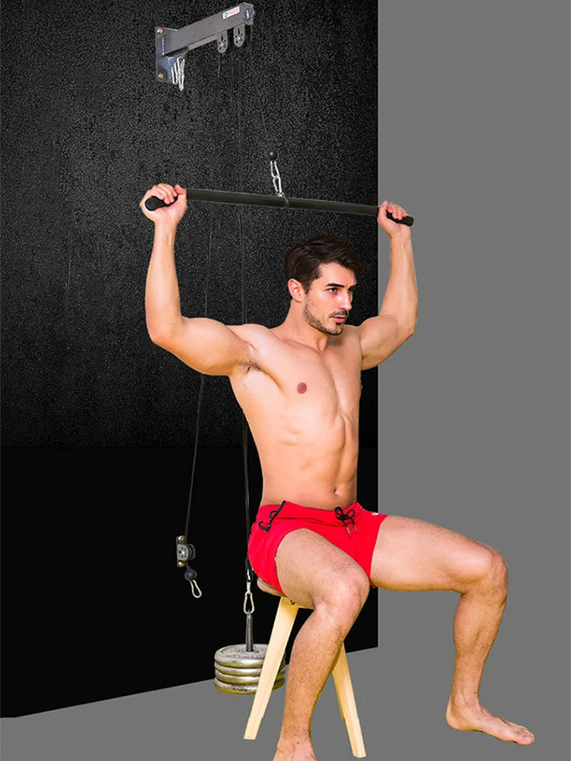 Fitness DIY Pulley Cable Machine Attachment System Arm Biceps Triceps Strength Trainning Home Gym Sport Workout Equipment Set