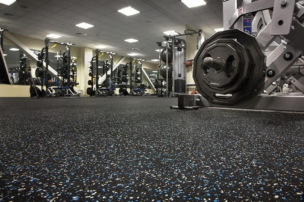 3/8In (9Mm) Thick 10% Grey 4' X 6' Heavy Duty Rubber Rolls, Protective Exercise Mats, Home Gym Rubber Flooring