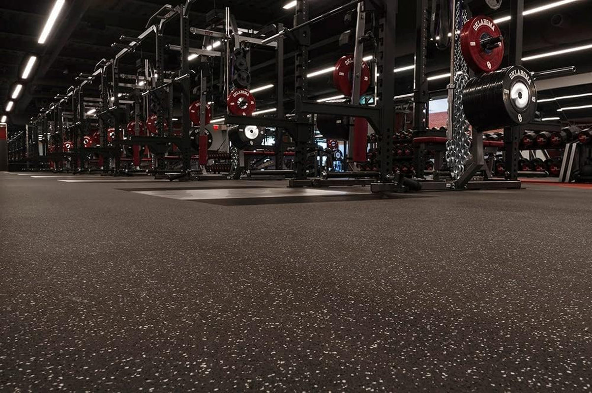 3/8In (9Mm) Thick 10% Grey 4' X 6' Heavy Duty Rubber Rolls, Protective Exercise Mats, Home Gym Rubber Flooring