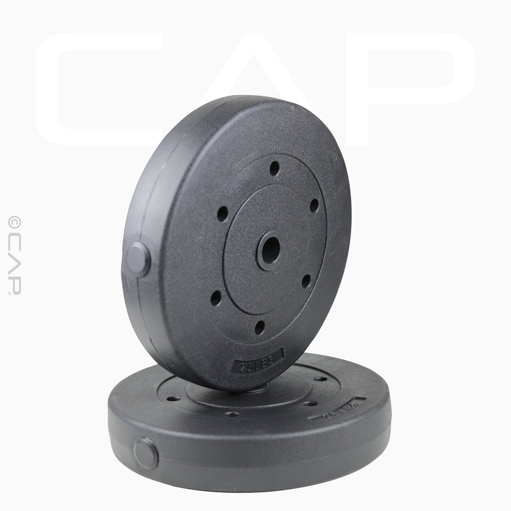 Barbell Standard Vinyl Weight Plate Set, 50 Lb (25 Lb X 2)