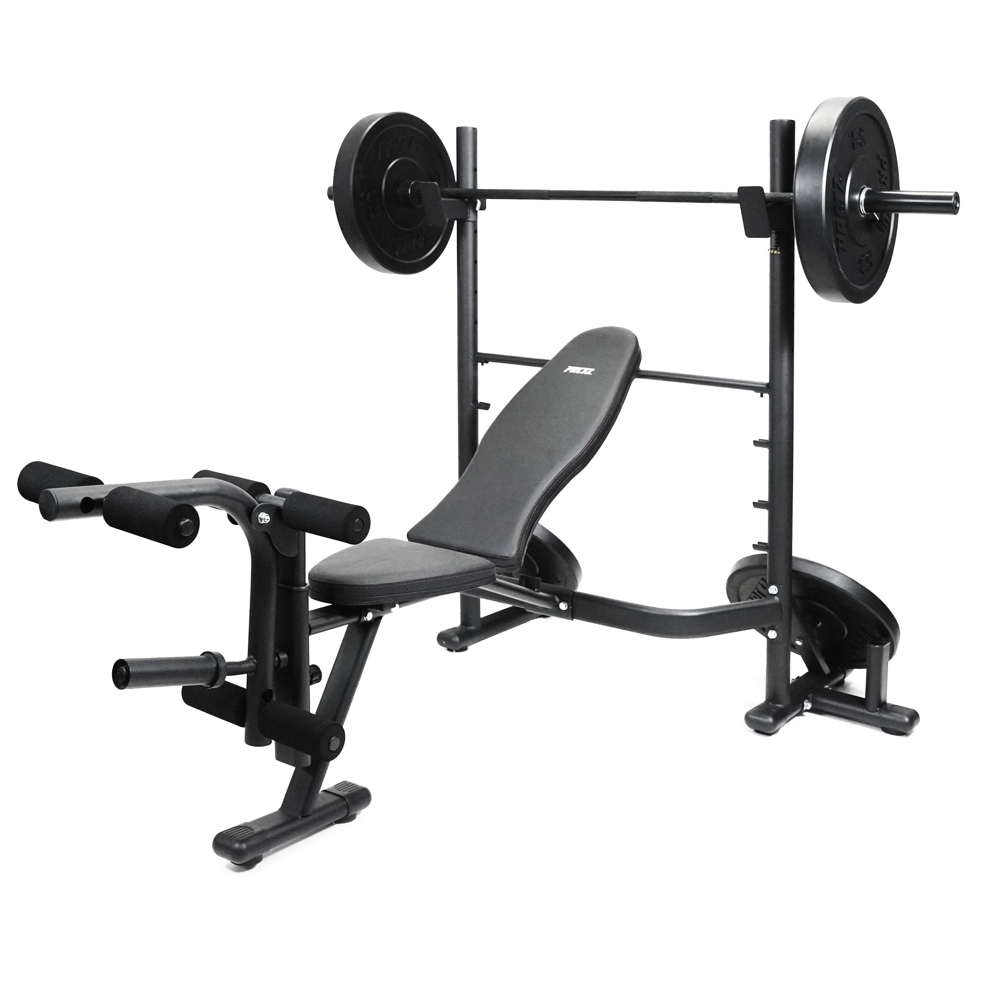 Adjustable Weight Bench with Olympic Squat Rack, Arm and Leg Developer with Preacher Pad, 620 Lb. Weight Limit for Bench, 1000 Lb. Weight Limit for Olympic Squat Rack