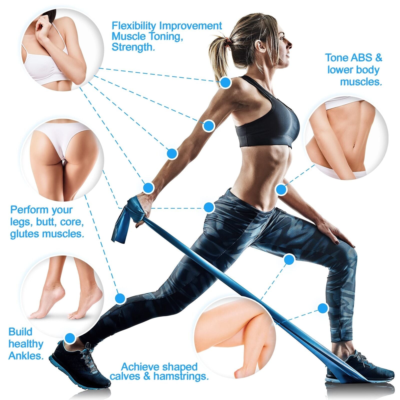 Resistance Bands Set. 5 Pack Non-Latex Physical Therapy, Professional Elastic...