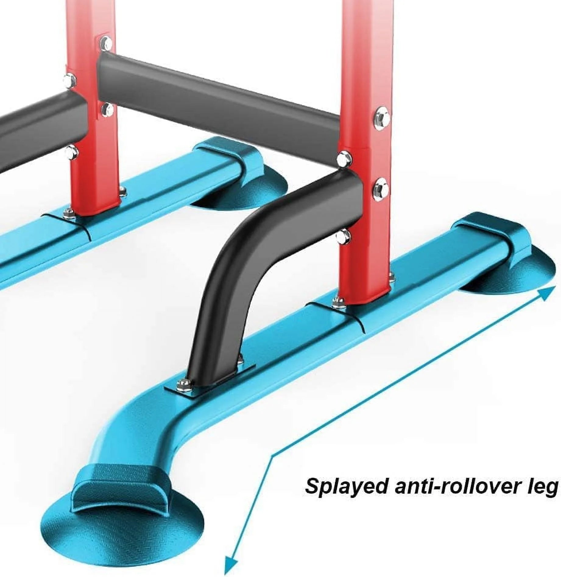 Power Tower Pull up Bar, Strength Training Workout Equipment with Adjustable Height, Red