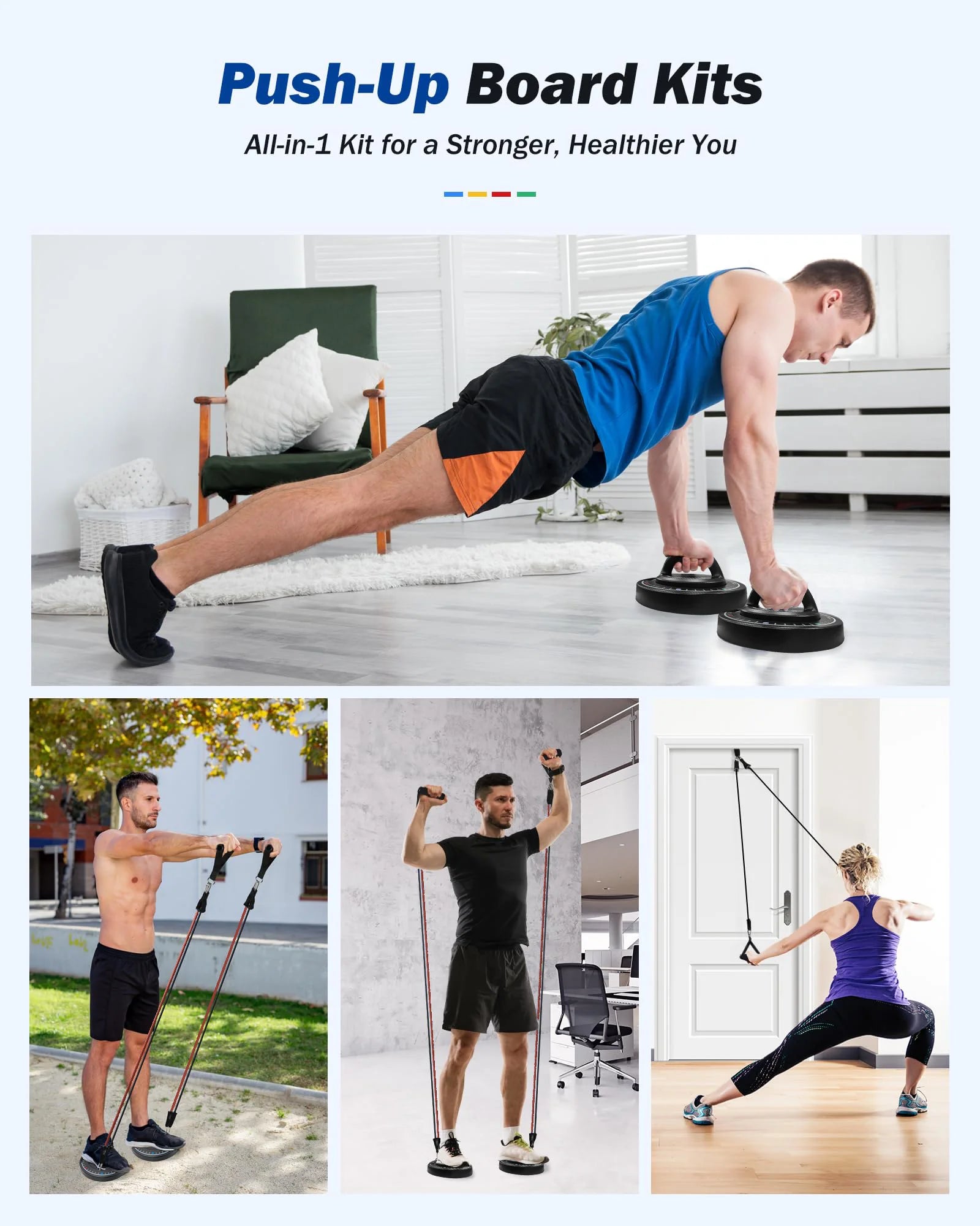 Push up Board System, Push up Handles for Floor, Fitness Workout Tool Workout Push up Bar, Professional Home Workout Equipment, Gym Equipment Strength Training Equipment for Men&Women